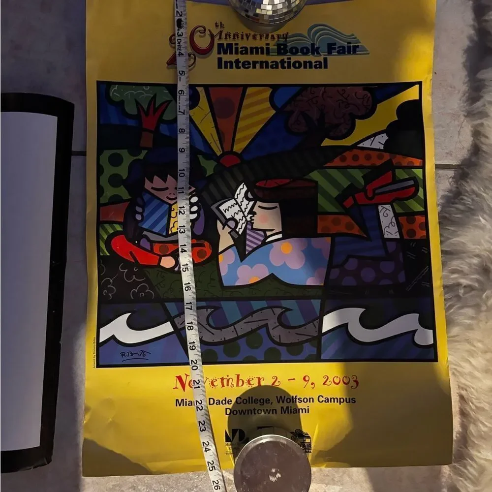 Romero Britto miami book fair international miami Dade college signed pop art